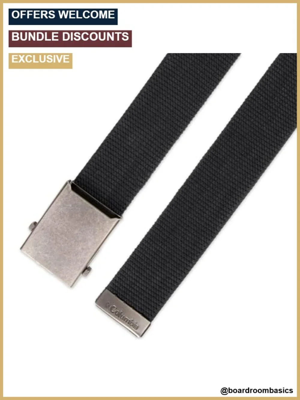 Military Plaque Buckle Fabric Belt - One Size 42
